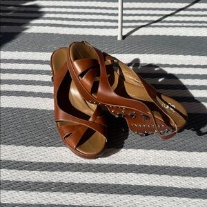 Elegant Tan Slingback Wedges